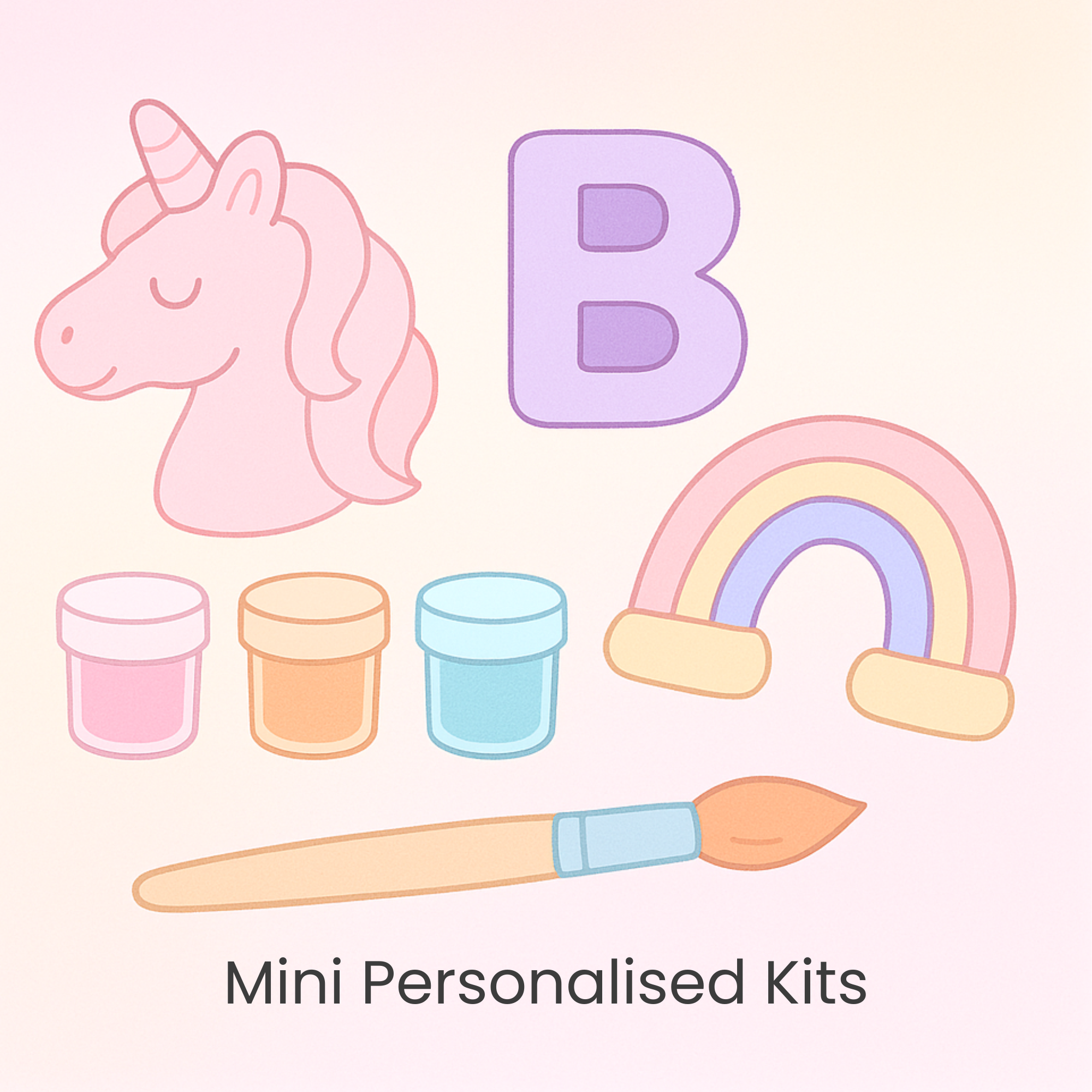 Colourful mini paint kits on a shelf 