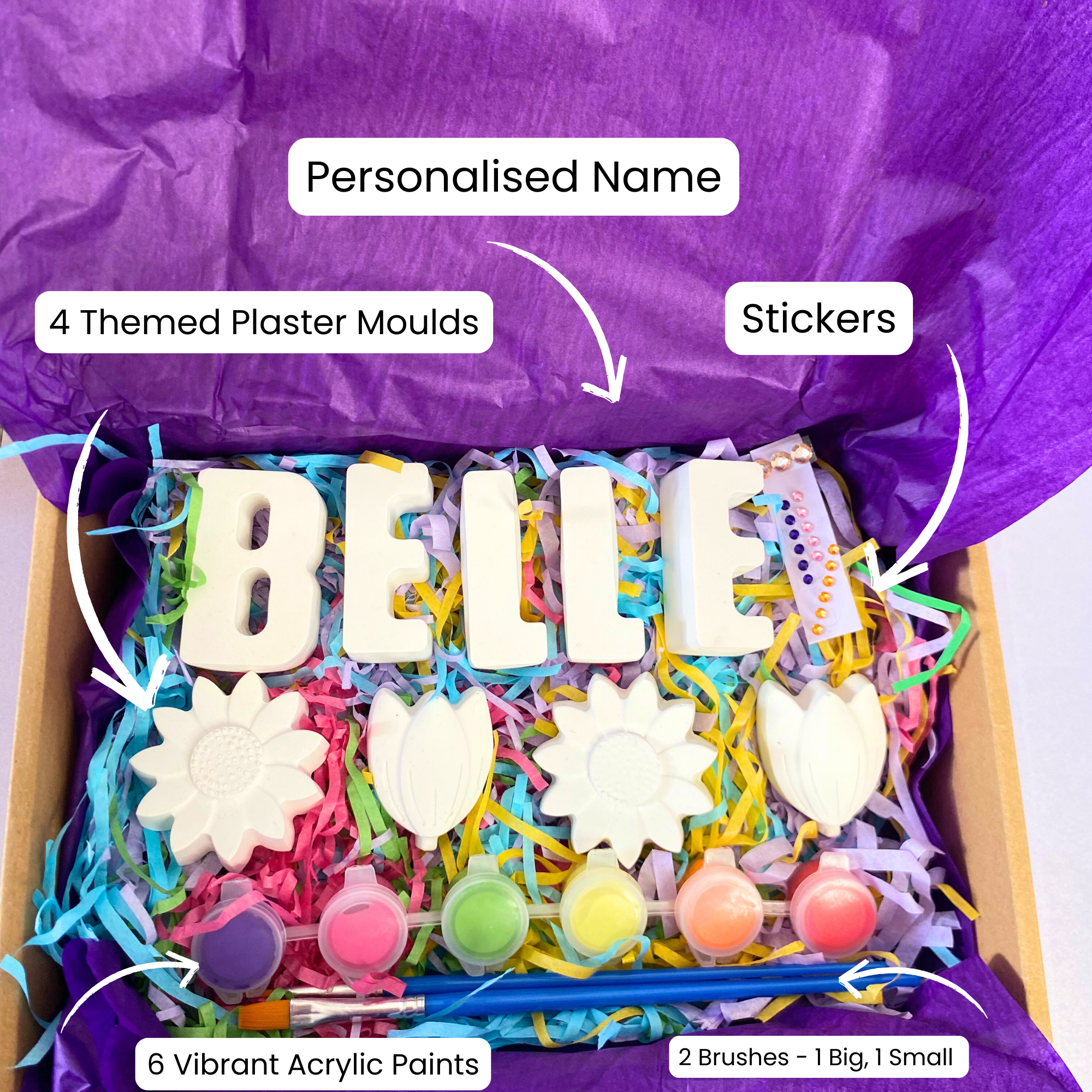Personalised Flower Paint Kit – Custom Name & Blooming Fun | The Colour Gift Co.