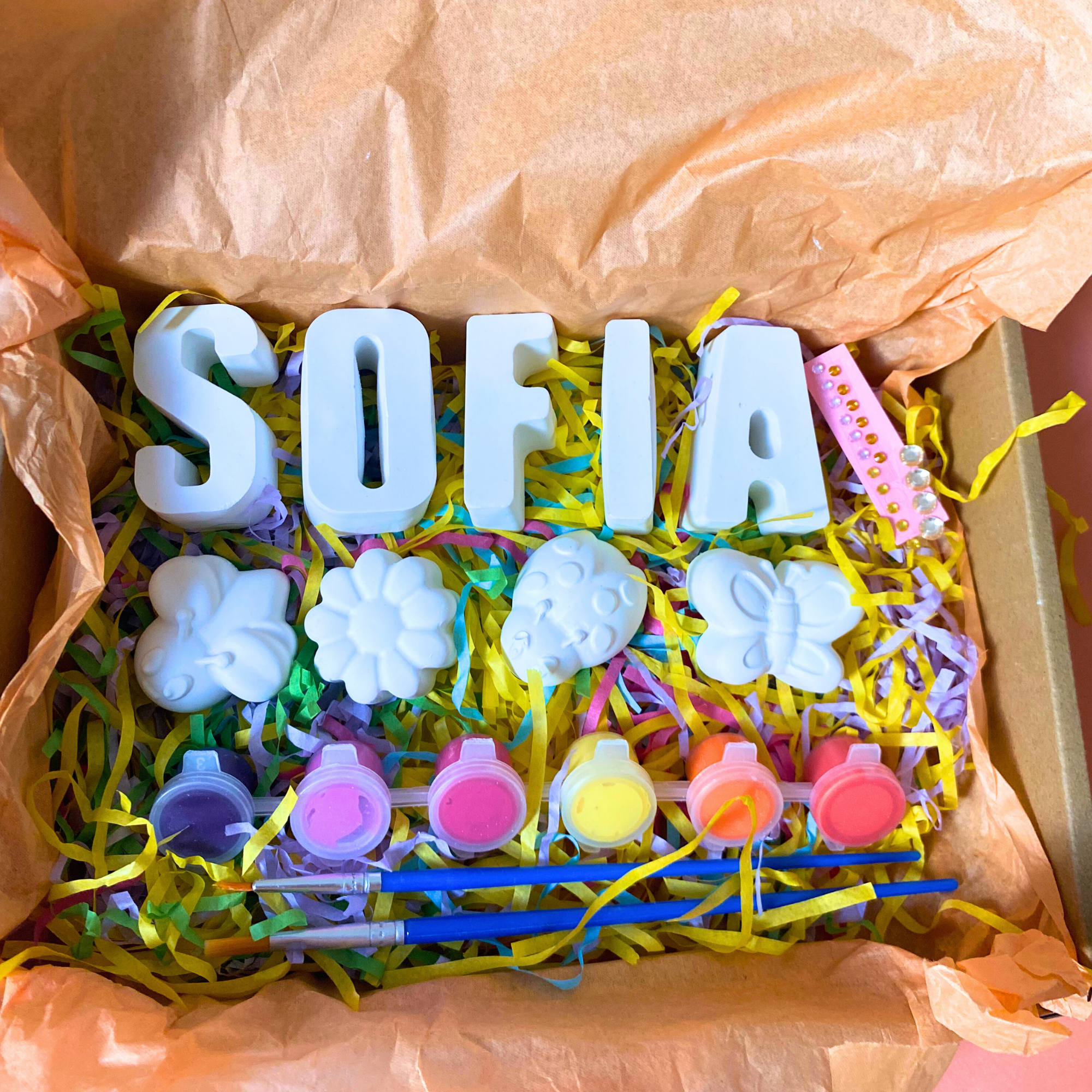 Personalised Garden Friends Paint Kit – Bee, Butterfly & Name | The Colour Gift Co.